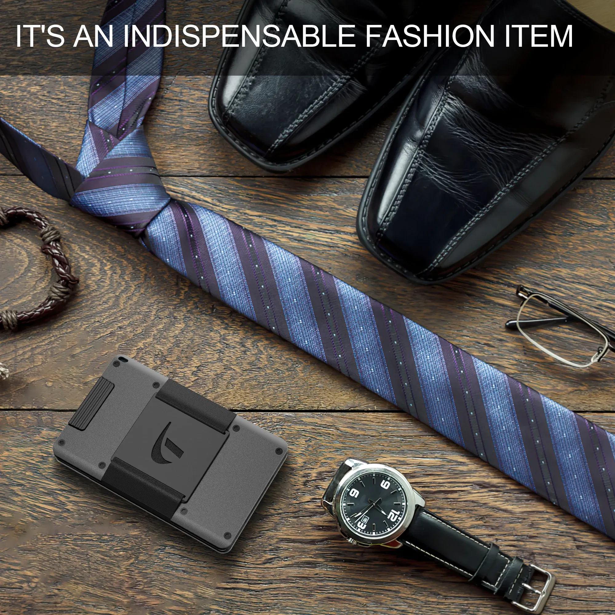 Color: GRAY, Ships From: CHINA - Minimalist Wallet For Men - Aluminum Slim Stretchable Belt Draw-Out Metal Wallet , Holds up 15 Cards with Cash Strap,Card holde
