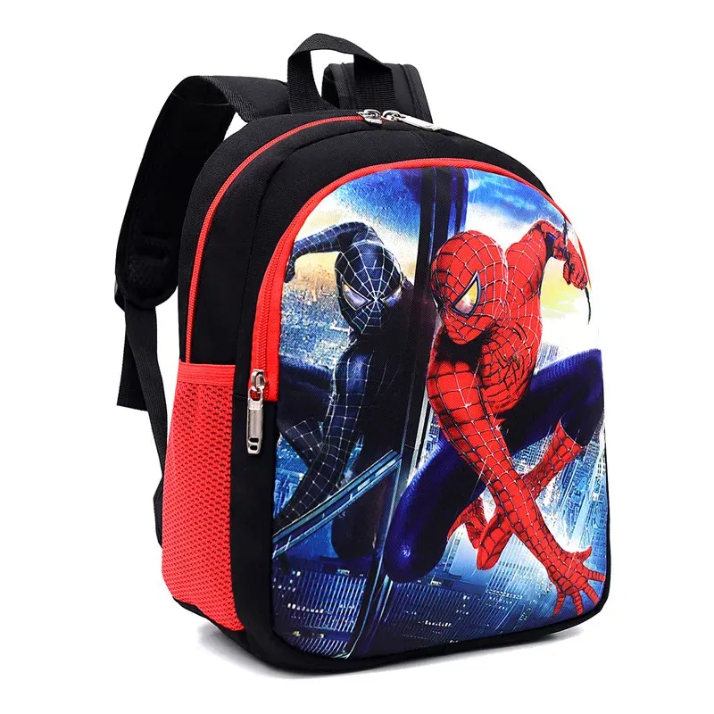 Color: Beige - Disney Marvel Series Backpack Boy's Primary School Schoolbag Double-layer Cartoon Spider-Man Backpack For Boys Gift