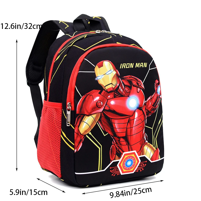 Color: Beige - Disney Marvel Series Backpack Boy's Primary School Schoolbag Double-layer Cartoon Spider-Man Backpack For Boys Gift
