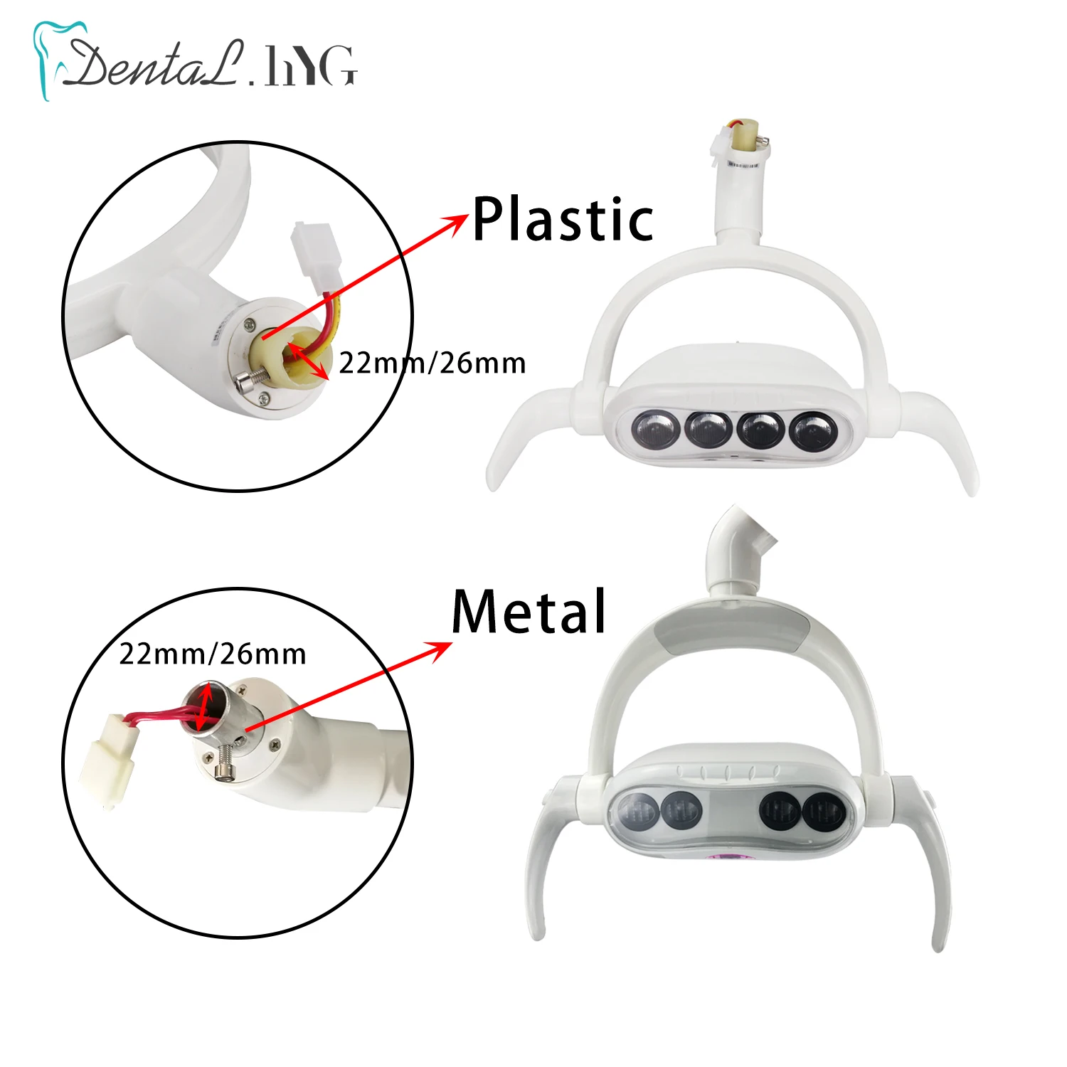Color: Red - 4LED Dental LED Induction Lamp Shadowless Oral Lamp With Sensor Operation Light for Dental Chair Unit Dentistry Tool Equiment