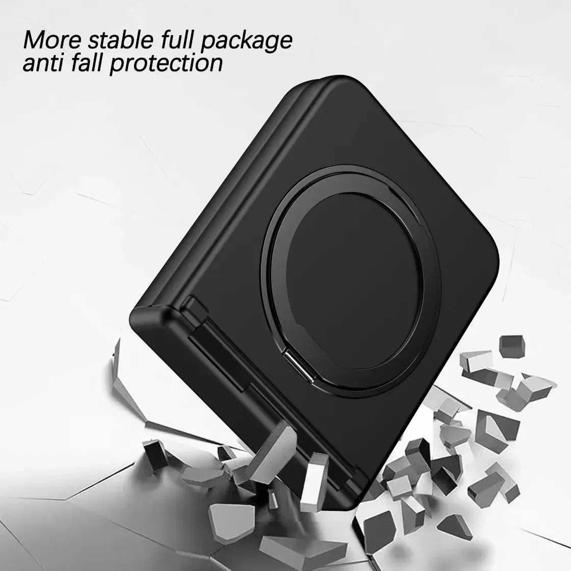 Color: Beige, Material: CANVAS - For Samsung Galaxy Z Flip 3 5 4 6 Magsafe Case Wireless Charging Hinge All-inclusive Flip Shockproof Hard Magnetic Holder Cover
