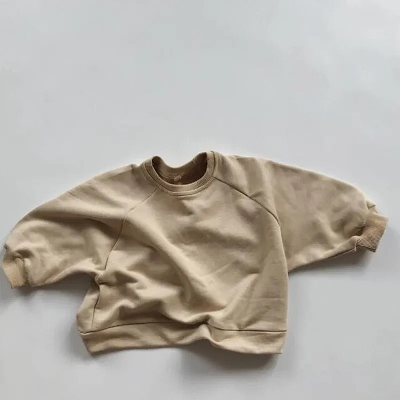 Color: SKY BLUE, Kid Size: 6T - Children Clothing Japan Korean Style Autumn Spring Baby Girls Boys Casual Long Sleeve Sweatshirts T-shirt Kids Pullover Tops