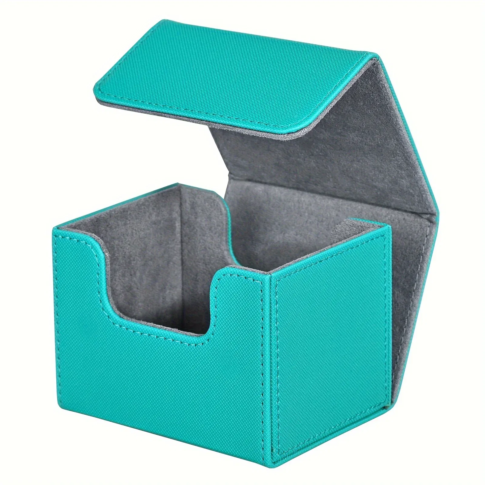 Color: DEEP BLUE - Card Deck Box , Card Storage Box Fits 100 single  Sleeved Cards, PU Leather Strong Magnet Card Deck Case for TCG Cards