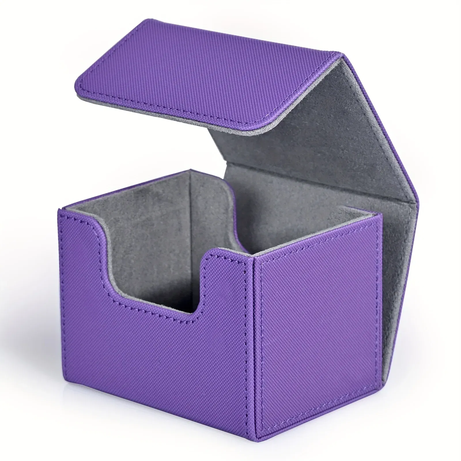 Color: DEEP BLUE - Card Deck Box , Card Storage Box Fits 100 single  Sleeved Cards, PU Leather Strong Magnet Card Deck Case for TCG Cards
