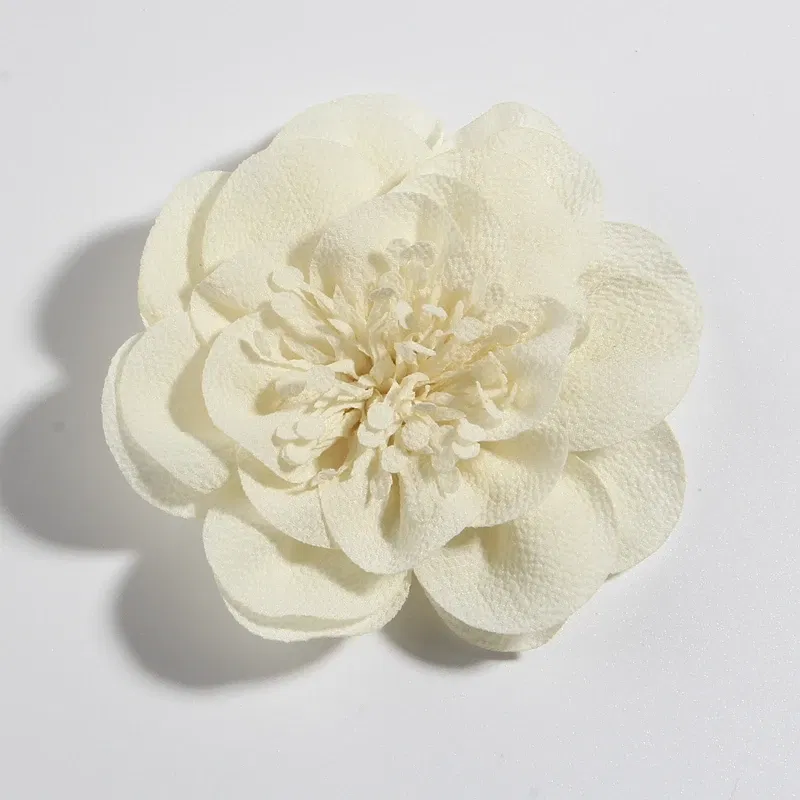 Color: Dark Grey - 1PC 10CM 3.8" Big Chiffon Flowers Hair Clips Hairpins Handmade Artificial Rolled Rose Fabric Flower For Girls Head Accessories