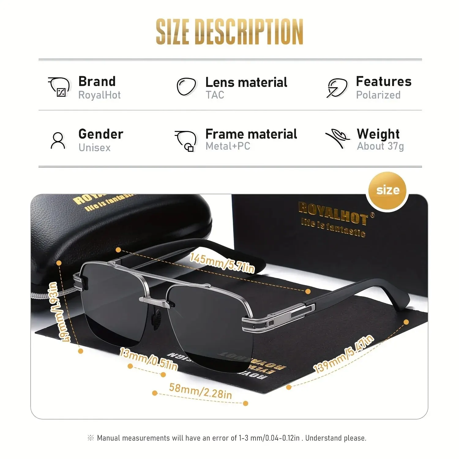 Lenses Color: WHITE - RoyalHot Unisex Polarized Classic Metal Oval Border Sunglasses Driving Sun Glasses,rh004