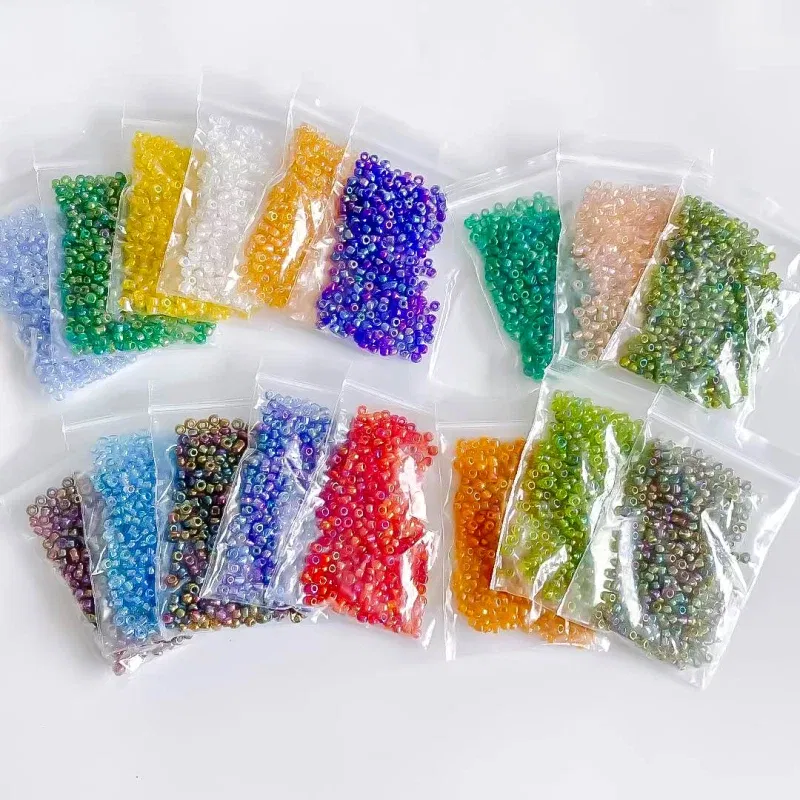 Color: WHITE, Item Diameter: 2mm - 2mm 3mm 4mm Glass Seed Loose Beads Small Charms DIY Craft Bracelet Beads for Jewelry Making Supplies Necklace Accessories