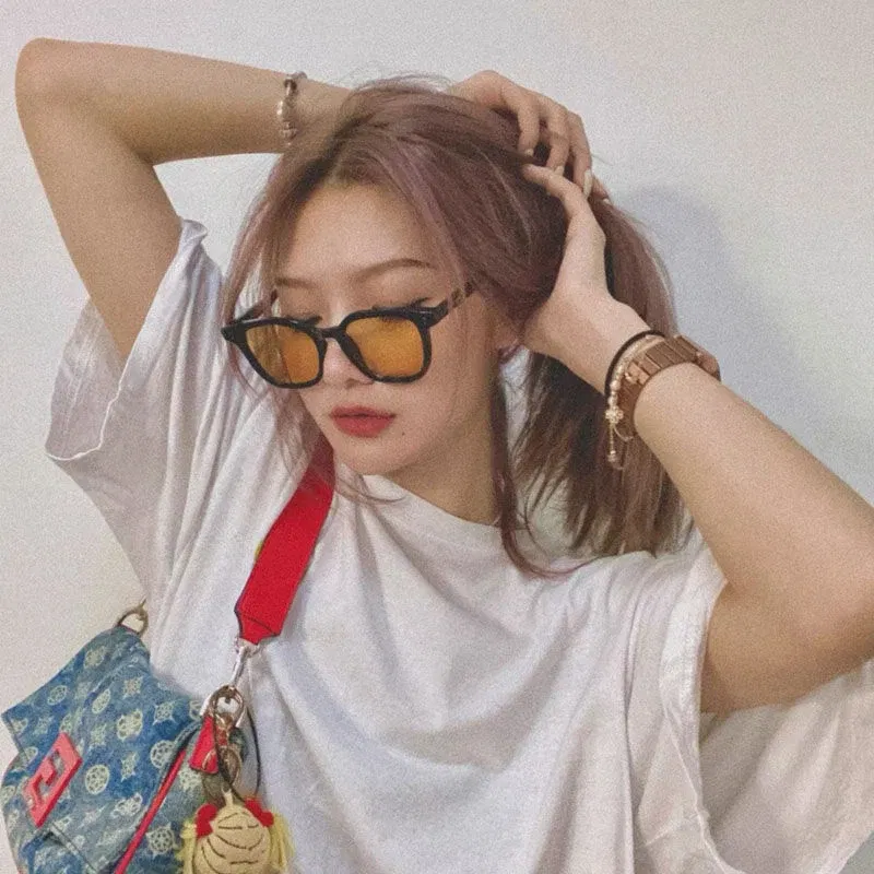 Lenses Color: PURPLE, Ships From: CN, Frame Color: MULTI - High-Quality Square Men Women Sunglasses Fashion New Meter Nail Hip Hop Sun Glasses Retro Sunglasses for female male