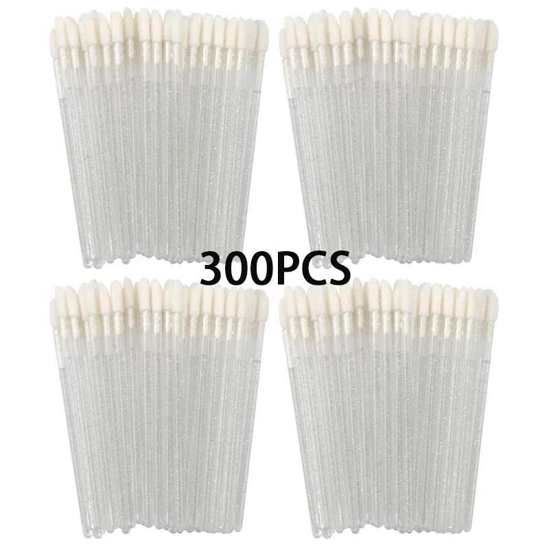 Handle Color: PURPLE - 100/300PCS Disposable Lip Brush Makeup Brushes Lipstick Applicator Wands Wholesale Eyelashes Extension Tool Beauty Accessories
