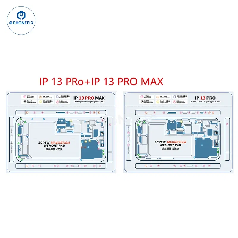 Color: Blue - Soft Magnetic Screw Positioning Keeper Chart for iPhone X-15Pro Max Disassembly Double Sided Screw Setting Opening Guiding Mat