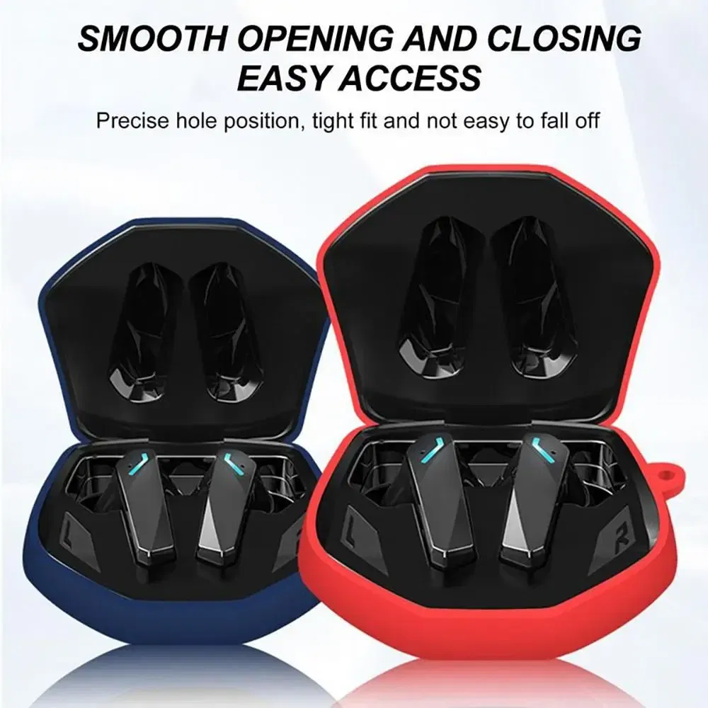 Color: Khaki - Soft Silicone Earphone Storage Box Shockproof Dustproof Wireless With Hook and Loop Headphone Case For Lenovo GM2PRO