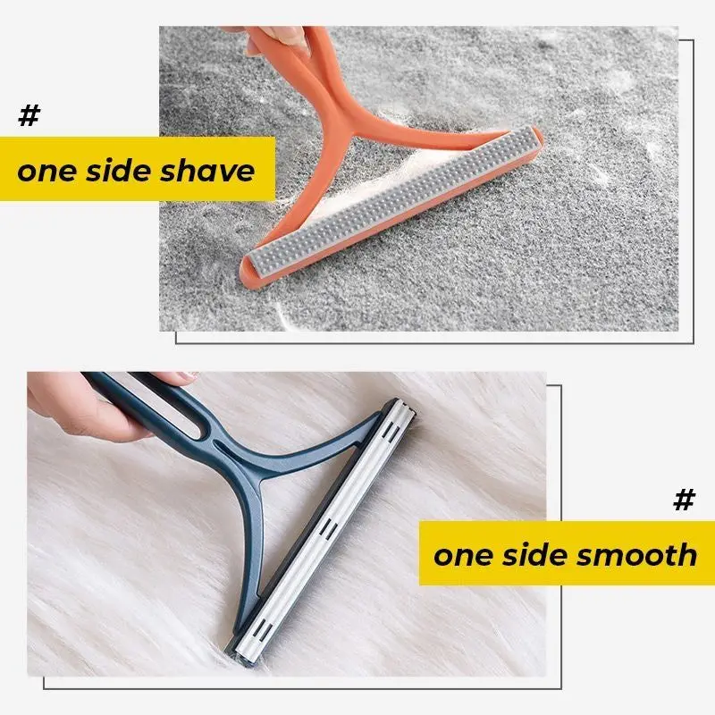 Color: WHITE - 1pc 2in1 Double Sided Pet Hair Remover Lint Remover Clean Tool Shaver Sweater Cleaner Fabric Shaver Scraper For Clothes Carpet