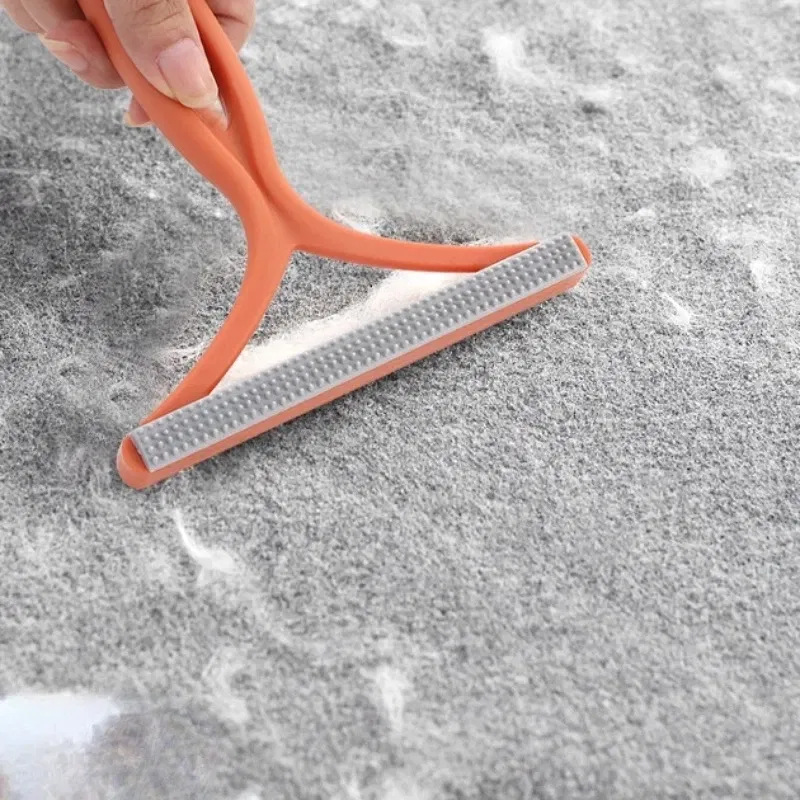 Color: WHITE - 1pc 2in1 Double Sided Pet Hair Remover Lint Remover Clean Tool Shaver Sweater Cleaner Fabric Shaver Scraper For Clothes Carpet