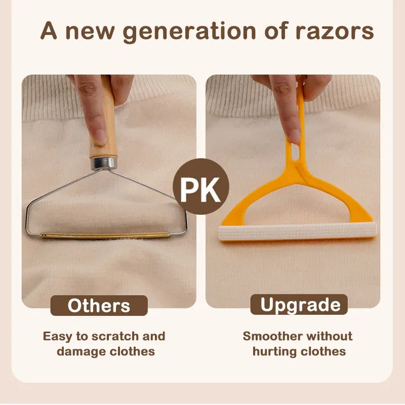 Color: WHITE - 1pc 2in1 Double Sided Pet Hair Remover Lint Remover Clean Tool Shaver Sweater Cleaner Fabric Shaver Scraper For Clothes Carpet