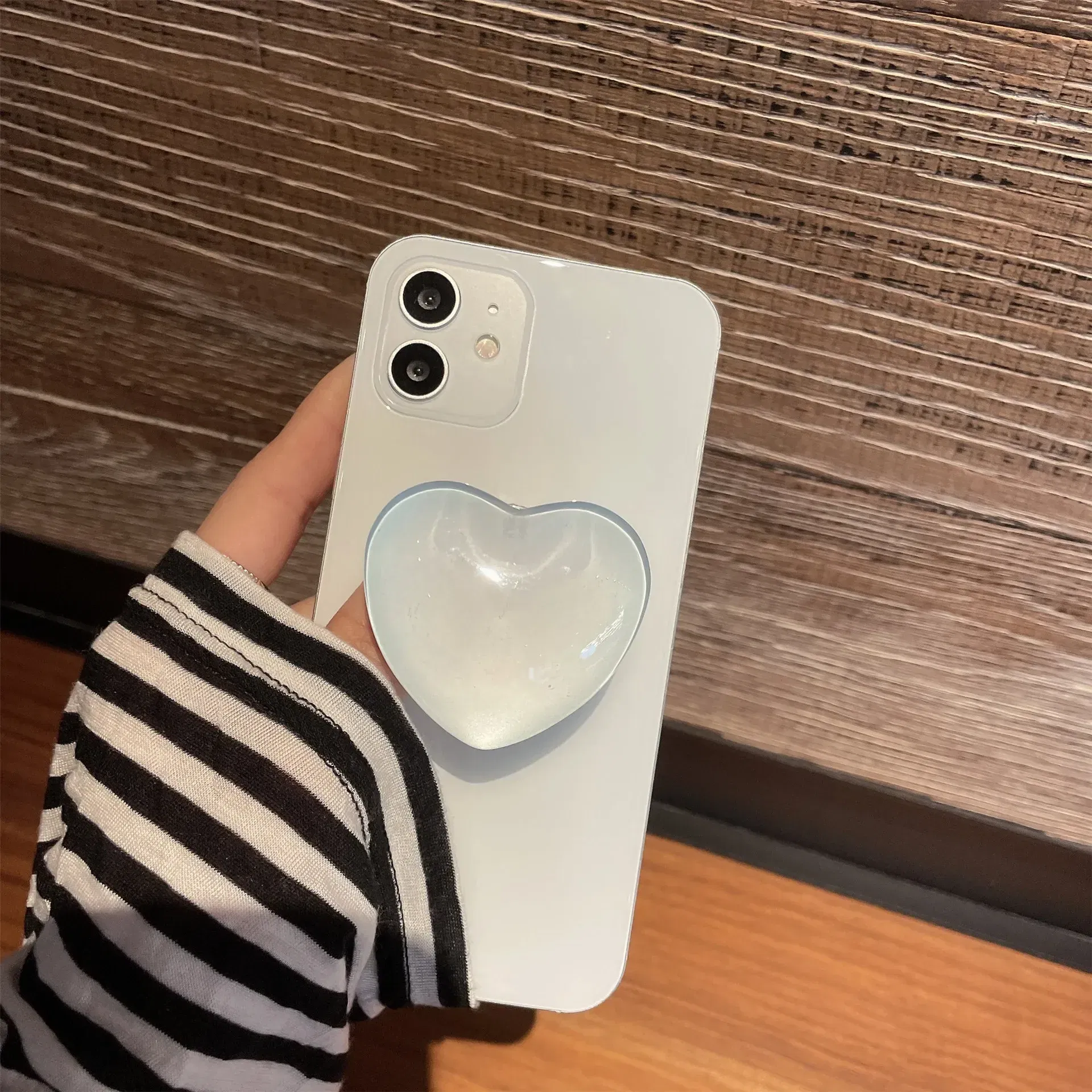 Color: Pink - Phone Holder Popular Socket Griptok Finger Grip Bracket Stand Love Heart Ins Style Cute Poping Pink White Cellphone Accessory