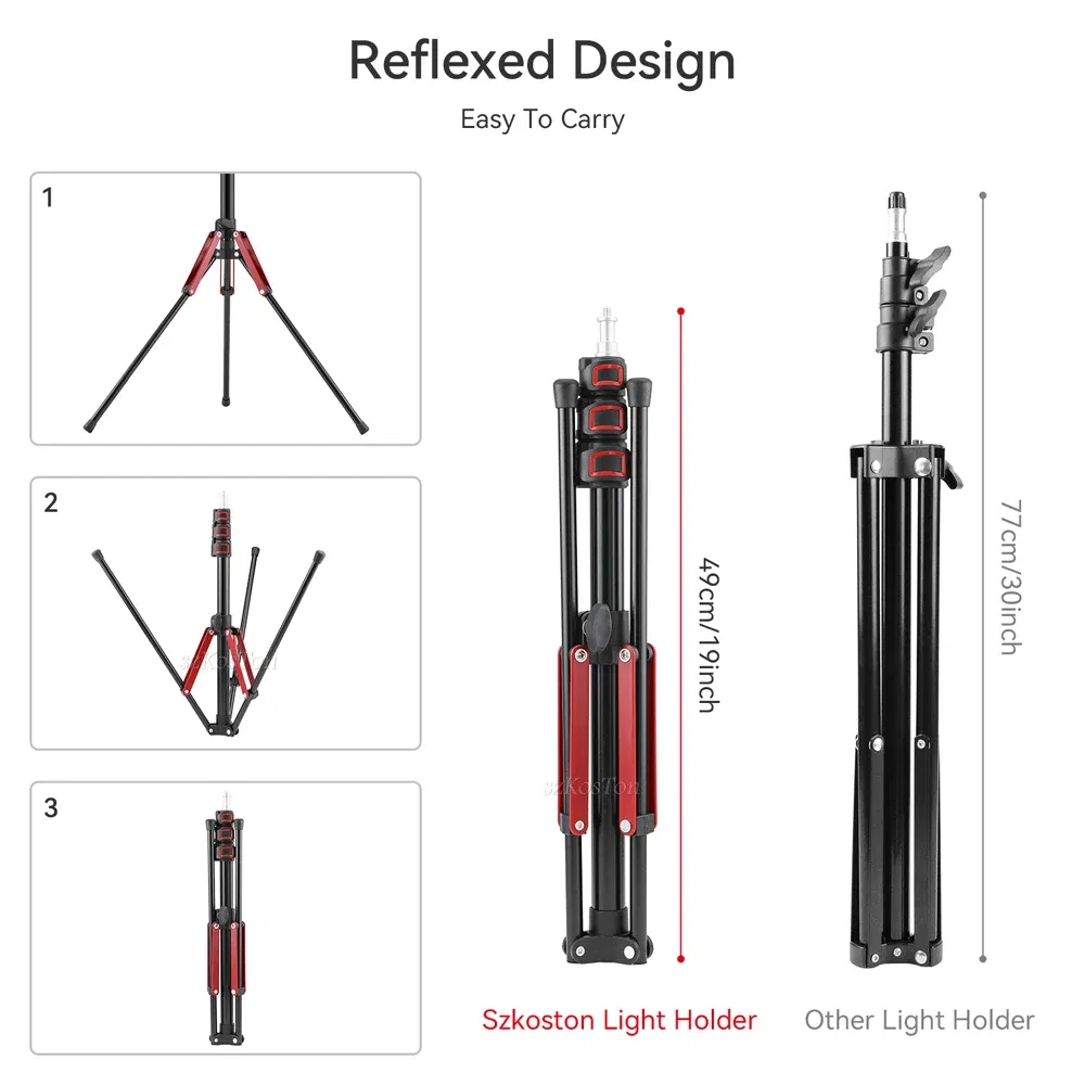 Color: DARK GRAY, Ships From: CHINA - 1.9M/75Inch Aluminium Light Stand Photography Light Tripod Monopod Light Bracket for LED Video Light Flash Travel 1/4 Screw