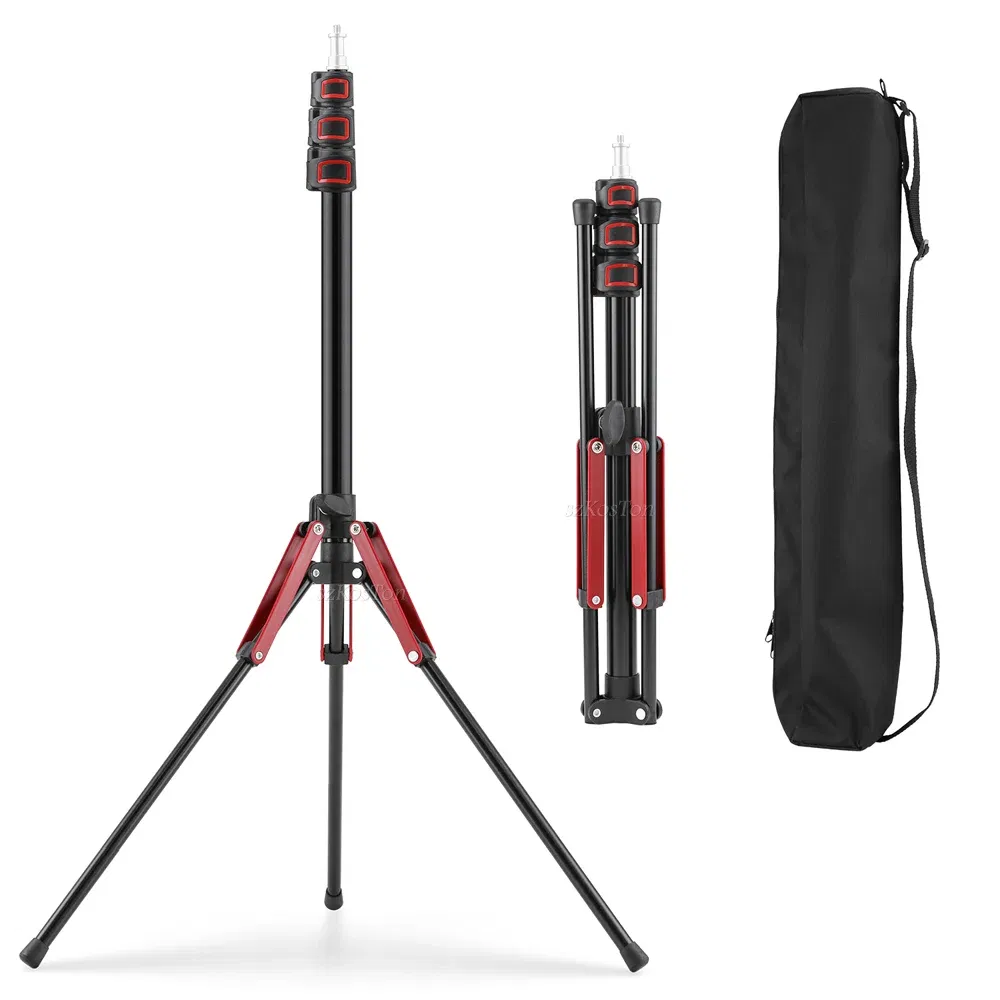 Color: DARK GRAY, Ships From: CHINA - 1.9M/75Inch Aluminium Light Stand Photography Light Tripod Monopod Light Bracket for LED Video Light Flash Travel 1/4 Screw