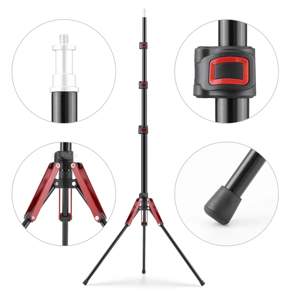 Color: DARK GRAY, Ships From: CHINA - 1.9M/75Inch Aluminium Light Stand Photography Light Tripod Monopod Light Bracket for LED Video Light Flash Travel 1/4 Screw