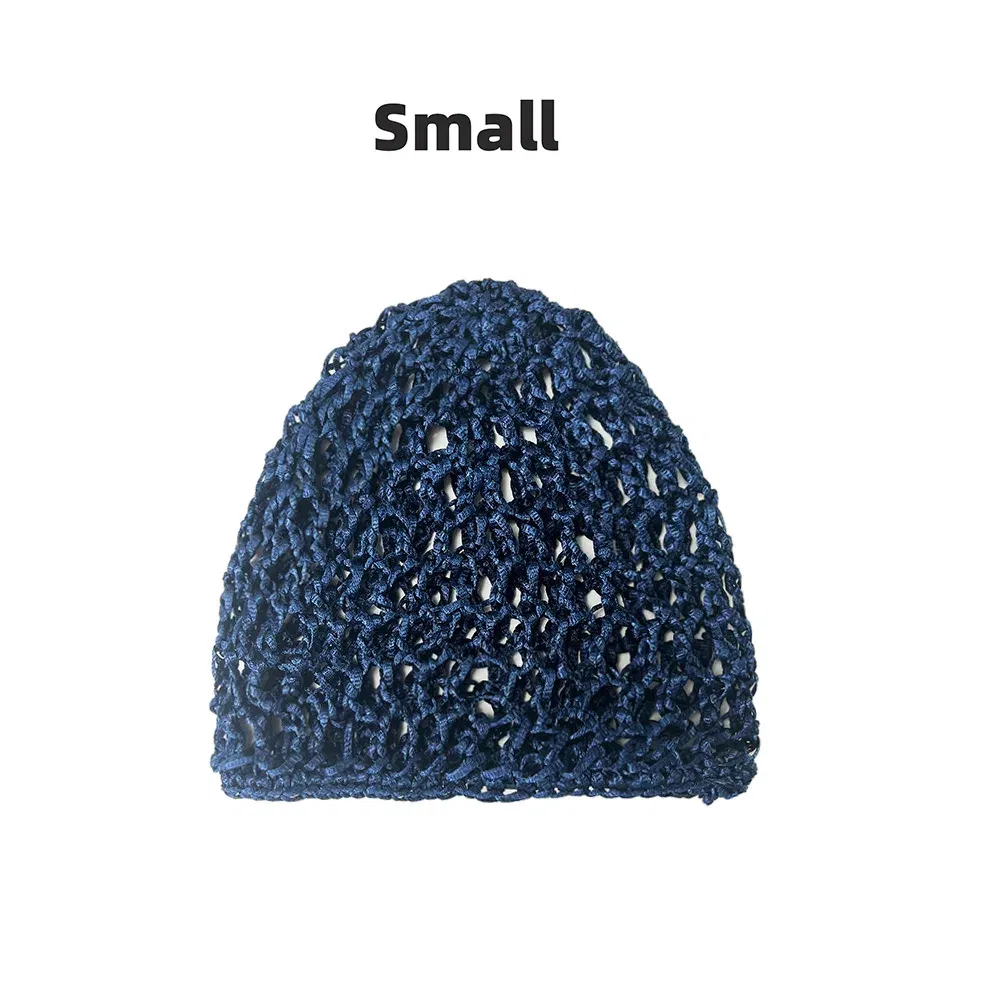 Color: Army green - Womens Mesh Hair Net Crochet Cap Stylish Bar Hair Net Hand-crocheted Silk Mesh Hair Accessories Hats Turban Night Cover Beanie