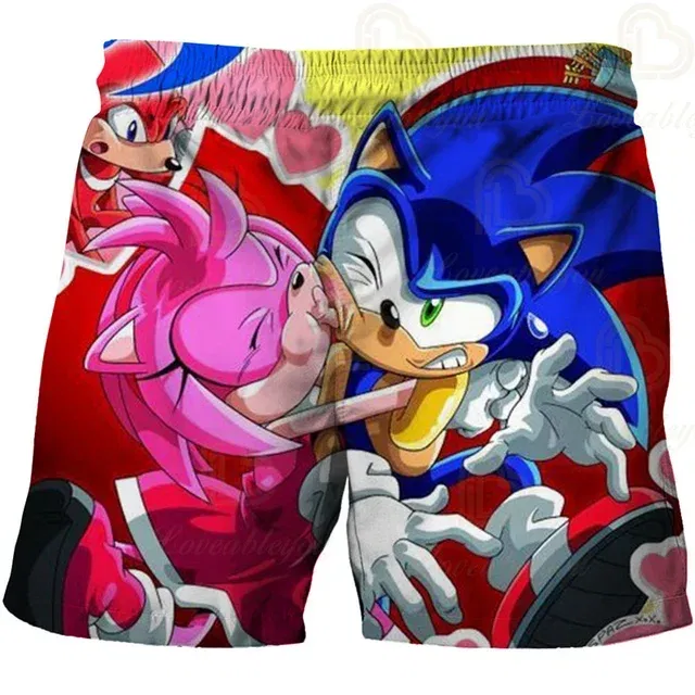 Color: PURPLE, Kid Size: 6 - New Anime Kids Sonic Shorts Fashion Boys Girls Clothes Harajuku Cute Baby Cartoon Casual Summer Boy Boy Beach Pants