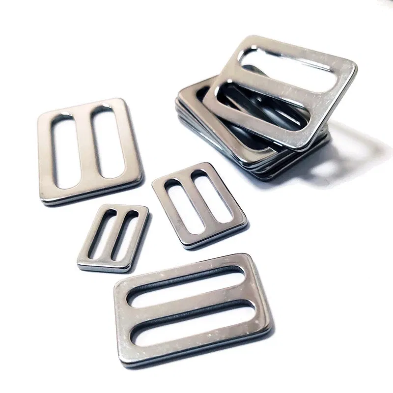 Size: 3# - Stainless Steel Tri-Glide Strap Adjuster Full Slider Square Buclke for Leather Craft Bag Shoulder Strap Belt Webbing