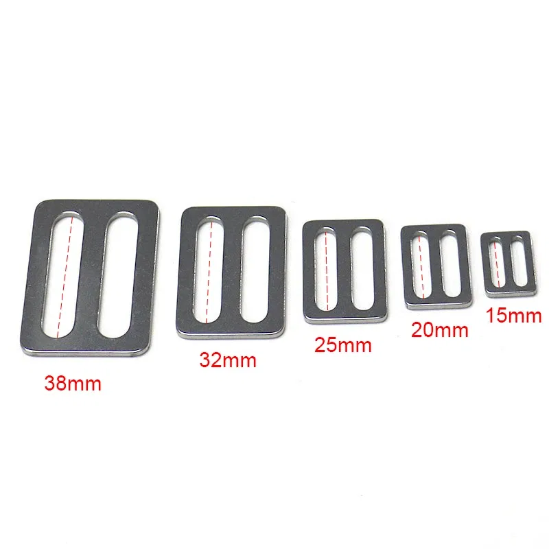 Size: 3# - Stainless Steel Tri-Glide Strap Adjuster Full Slider Square Buclke for Leather Craft Bag Shoulder Strap Belt Webbing