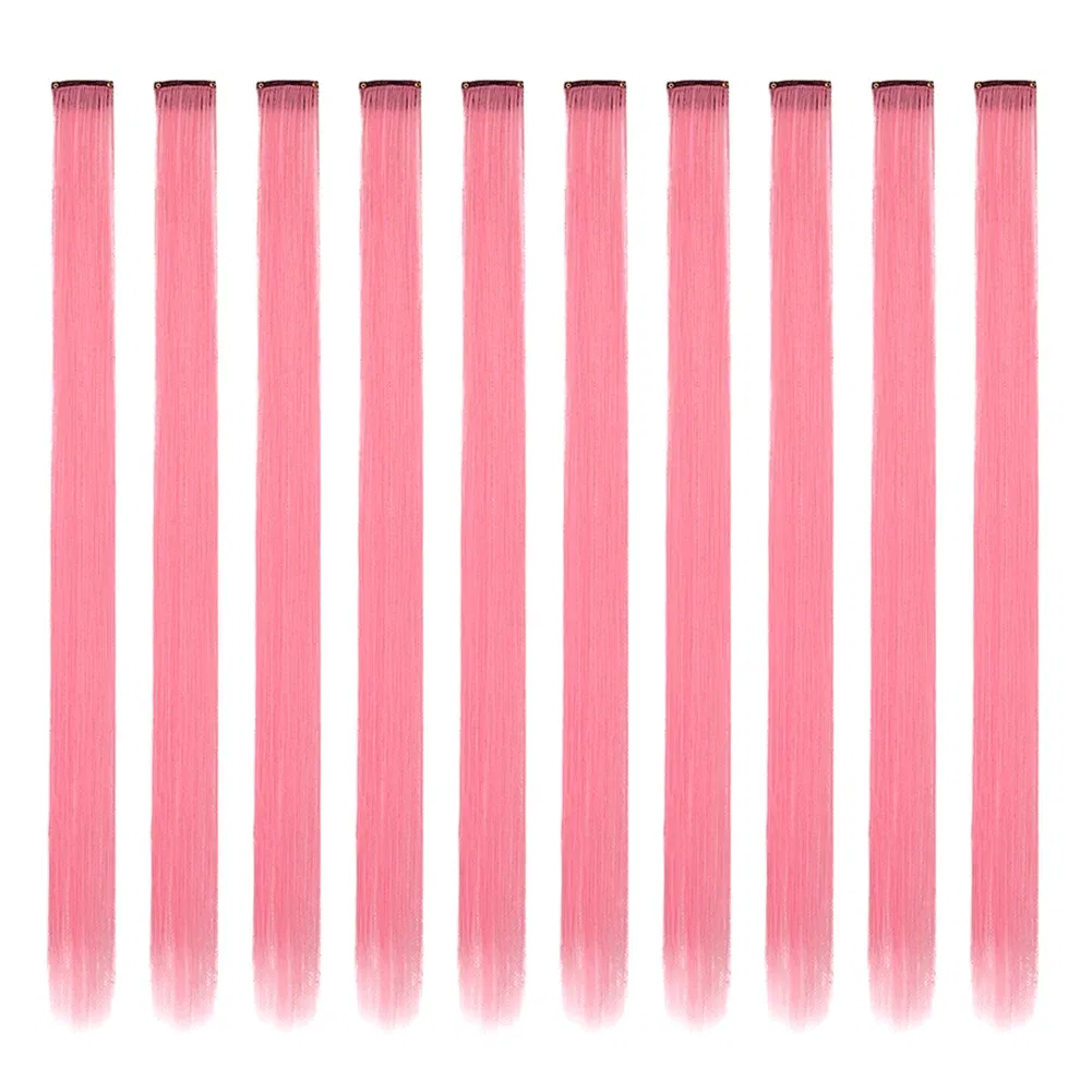 Color: P12/613, Stretched Length: 22inches, Ships From: CHINA - Synthetic 10 Pcs Straight Hair Extensions Clip in Hairpieces 22 Inch Hightlight Colorful Hair for Women Party Cosplay Gifts