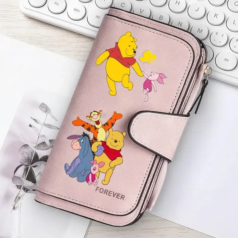 Color: Light Grey - ? Winnie the Pooh Women Wallets Card Wallet Coin Wallet Womens Bags for Girls Purse ID Wallets Female Coin Purse Girls Gift