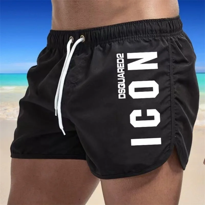 Color: Red, Size: XXL - Summer men's luxury beach pants clothing quick dry gym jogging sexy shorts vacation casual swimming trunks