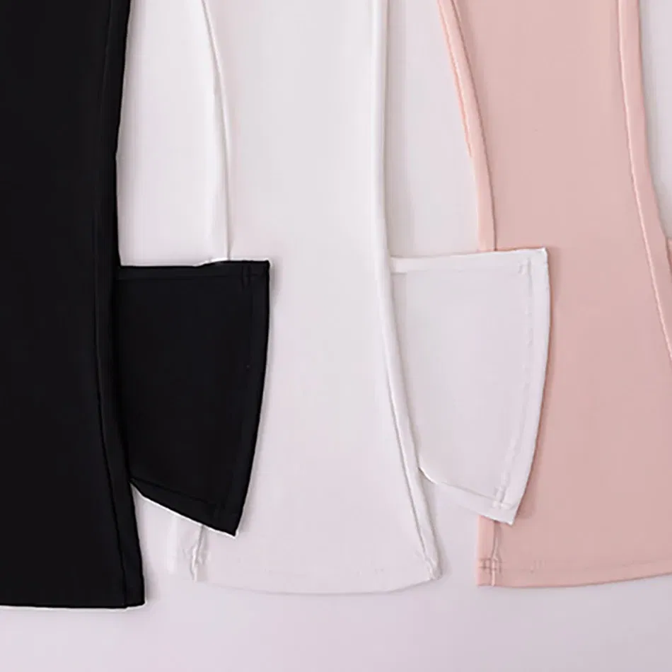 Color: Beige, Size: 100cm - Stylish Children High Waisted Slimming Comfortable Bootcut Leggings Suitable Girls Spring and Autumn Wardrobe with Flared Edge
