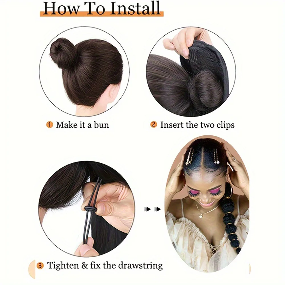 Color: #1B, Stretched Length: 18inches - Kinky Afro Puff Ponytail Extension for Black Women 18/24 Inch Long Lantern Bubble Drawstring False Pigtail Synthetic Hair Piece