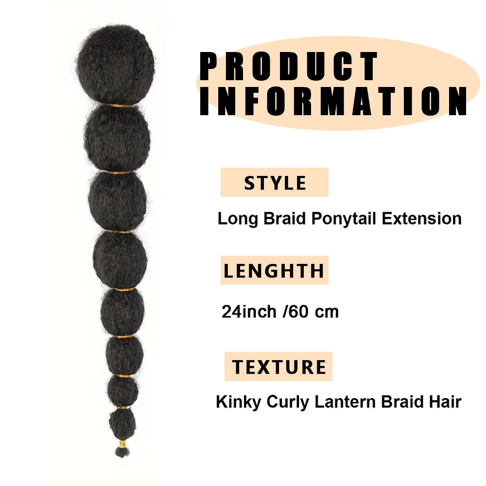 Color: #1B, Stretched Length: 18inches - Kinky Afro Puff Ponytail Extension for Black Women 18/24 Inch Long Lantern Bubble Drawstring False Pigtail Synthetic Hair Piece