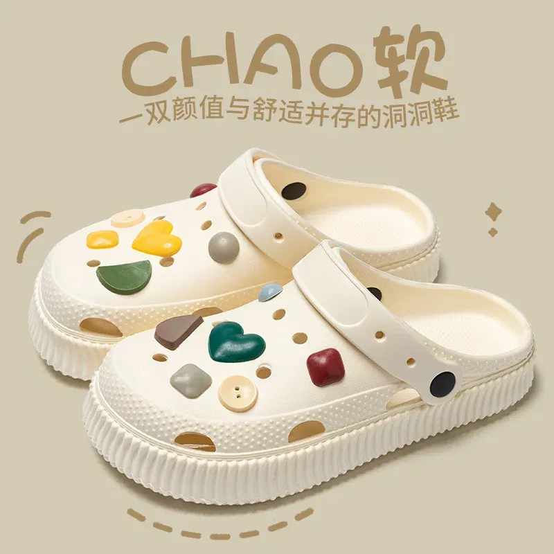 Color: Grape, Shoe Size: 38-39 - Shoes hole shoes girls wear outside couple bag head women cool slippers