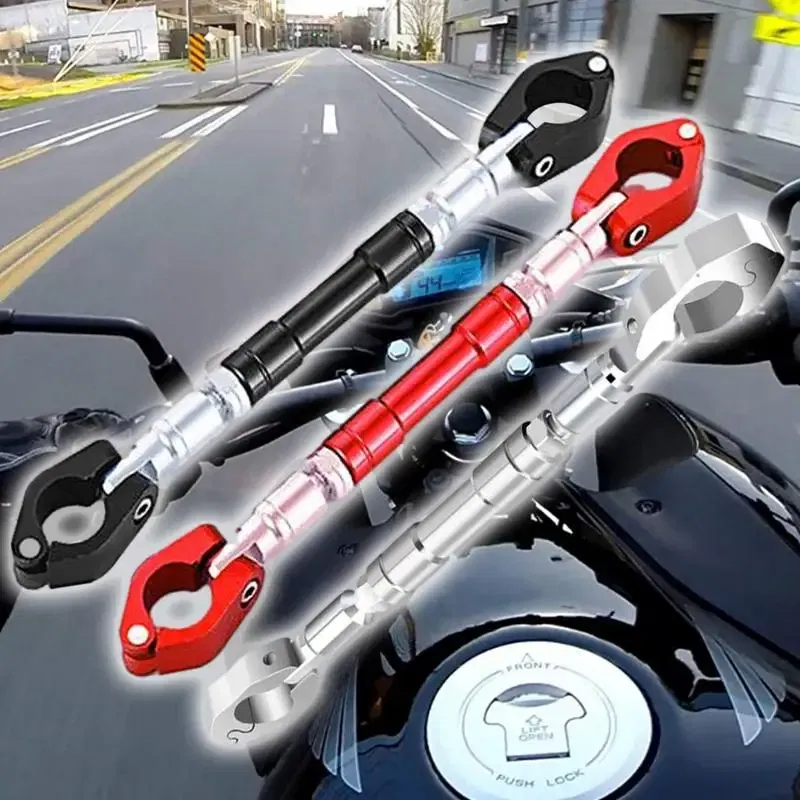Ships From: CHINA, Color: Red - Universal Motorcycle Multifunctional Bracket Balance Adjustable Bar Stand Crossbar Durable Balancing Handlebar Motorcycle
