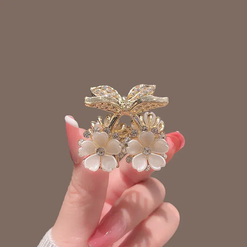 Color: Gold - Super Fairy Sakura Cherry Clip Small Size Girl Bangs Clip Side Clip Top Clip Fashionable Hairpin Hair Accessories