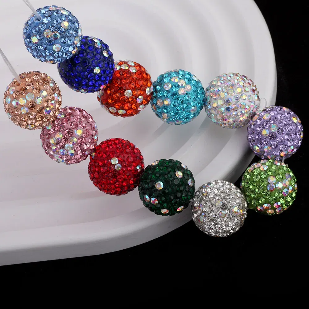 Color: GRAY, Item Diameter: 2mm - 16mm Colorful Ceramic Clay Ball Scattered Beads Diy Mobile Phone Chain Necklace Bracelet Accessories