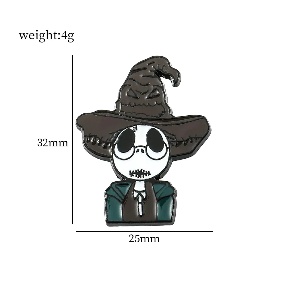 Metal color: Light Yellow Color, Ships From: CHINA - Disney The Nightmare Before Christmas Enamel Pin Cartoon Figure Sally Jack Skellington Metal Badge Brooch Kawaii Accessories