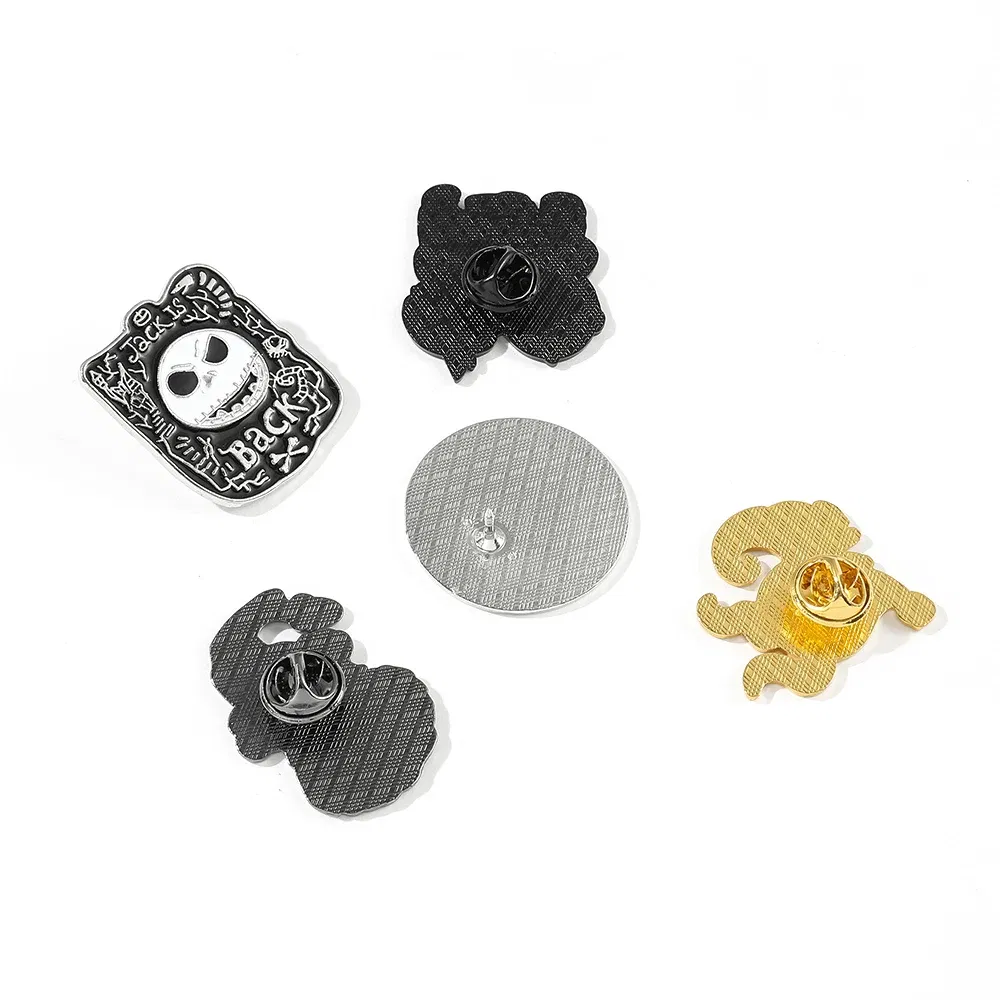 Metal color: Light Yellow Color, Ships From: CHINA - Disney The Nightmare Before Christmas Enamel Pin Cartoon Figure Sally Jack Skellington Metal Badge Brooch Kawaii Accessories
