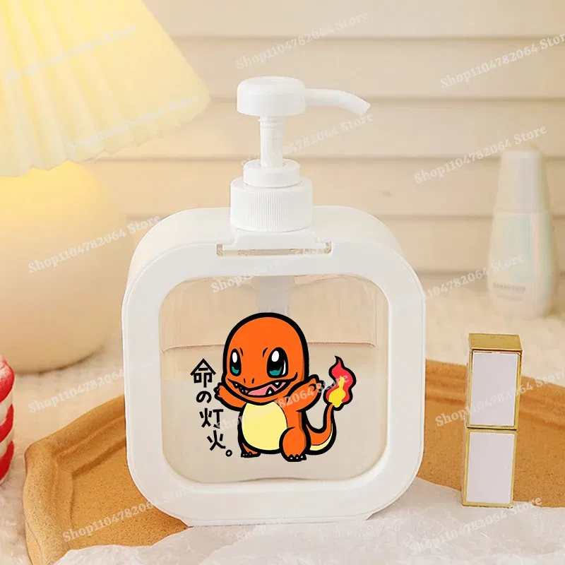 Color: green - 1PCS Pokemons Soap Dispenser White Liquid Lotion Hand Pump Soap Dispenser Refillable Shampoo Bottle Plastic Hand Soap Dispenser