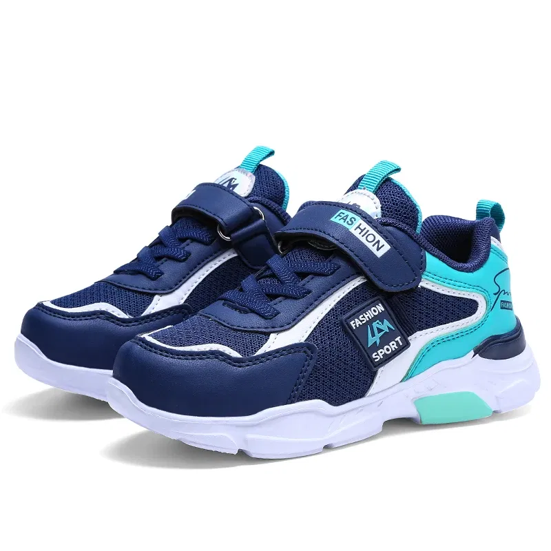 Color: black, Shoe Size: 29 - Children Casual Shoes for Boys Breathable Sneaker Summer Air Mesh Kids Hook&Loop Students School Shoe Size28-40