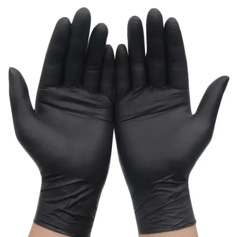 Color: Yellow, Size: L - 20/50/100PCS Disposable Black Nitrile Gloves for Household Use Latex Free Powder Free Cleaning Gloves Tattoo Hairdressing Tools