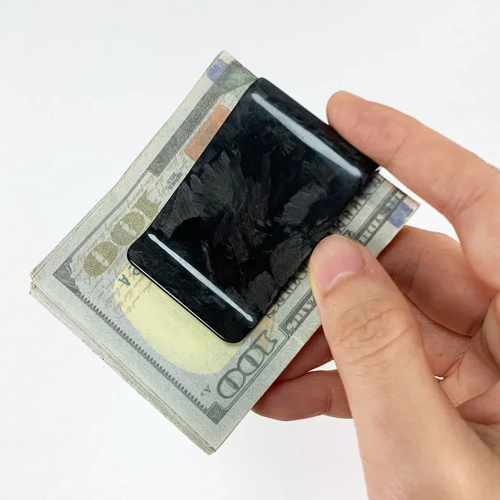 Color: GRAY - High Quality Real Carbon Fiber Money Clip Slim Front Pocket Wallet Up To 50 Bills Minimalist Wallet For Men Gift