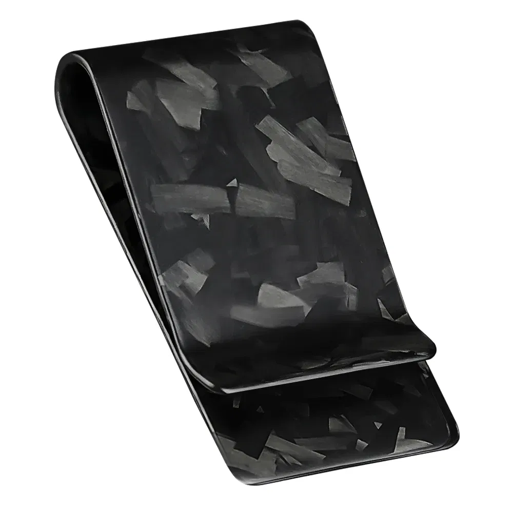 Color: GRAY - High Quality Real Carbon Fiber Money Clip Slim Front Pocket Wallet Up To 50 Bills Minimalist Wallet For Men Gift