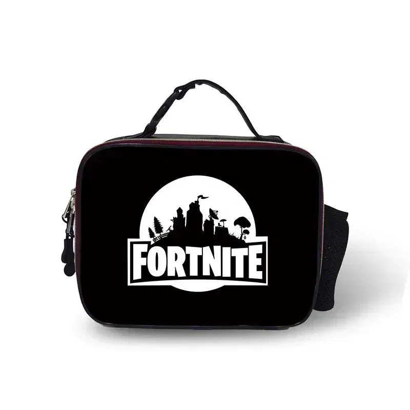 Color: WHITE - Fortnite Leather Thermal Insulated Lunch Bag Insulated Bento Bag Meal Container Insulated