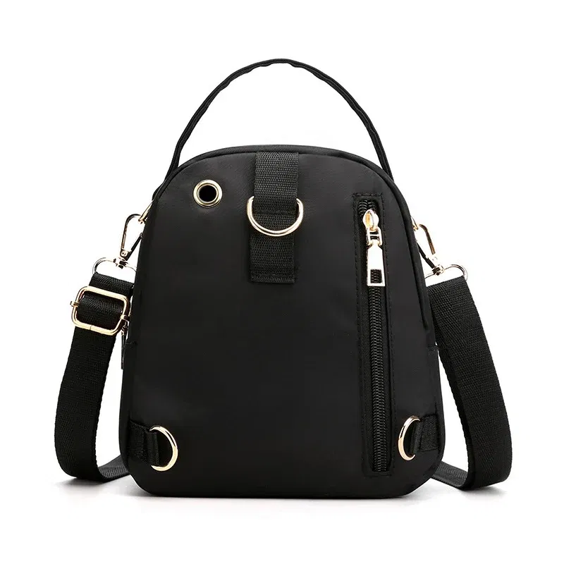 Color: plum, Size: 16 inches - Fashion Printing Backpack Women Large Capacity Nylon Rucksack Multilayer Crossbody Bag School Bags Waterproof Travel Knapsack