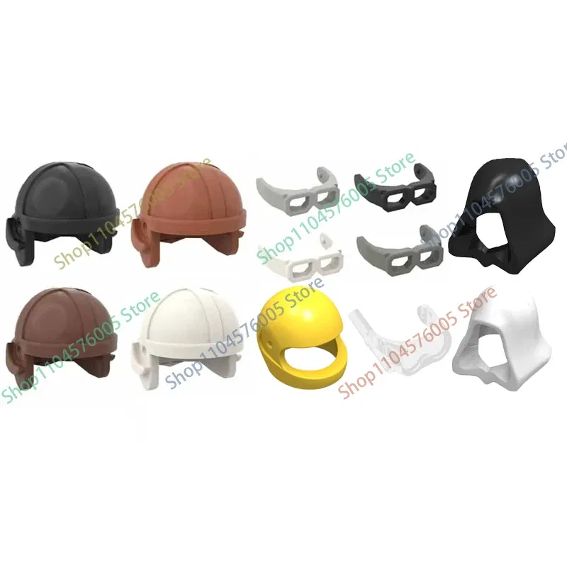 Color: Light Pink - MOC Brown Hair Building Blocks City Figures Body Creative Accessory Blond Gold White Parts DIY Hats Mini Bricks Assemble Toy S04