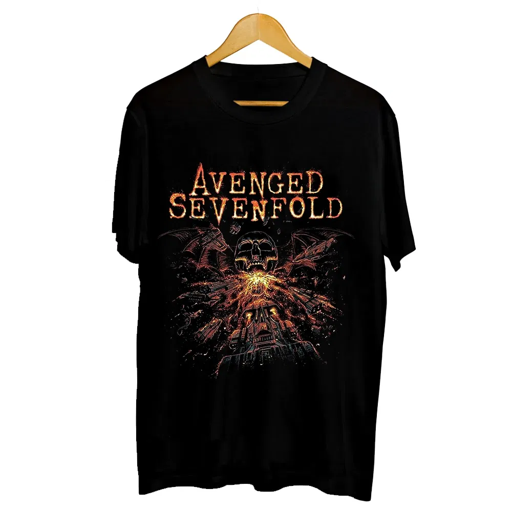 Color: Gold, Size: S - Men Clothes Round Neck T-shirt  Heavy Metal Band Rock Cotton Breathable Print Womens Plus Size Tees
