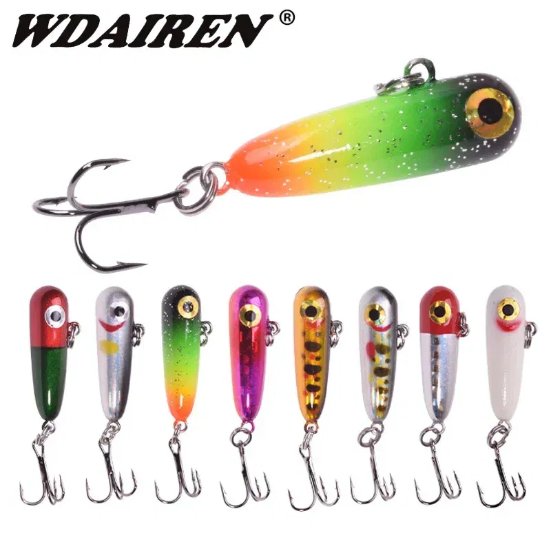 Color: Red - 1 Pc Sinking Pencil Fishing Lure 3cm 2.8g Miniature Jigs Wobblers Plastic Artificial Hard Bait for Bass Trout Fishing Tackle