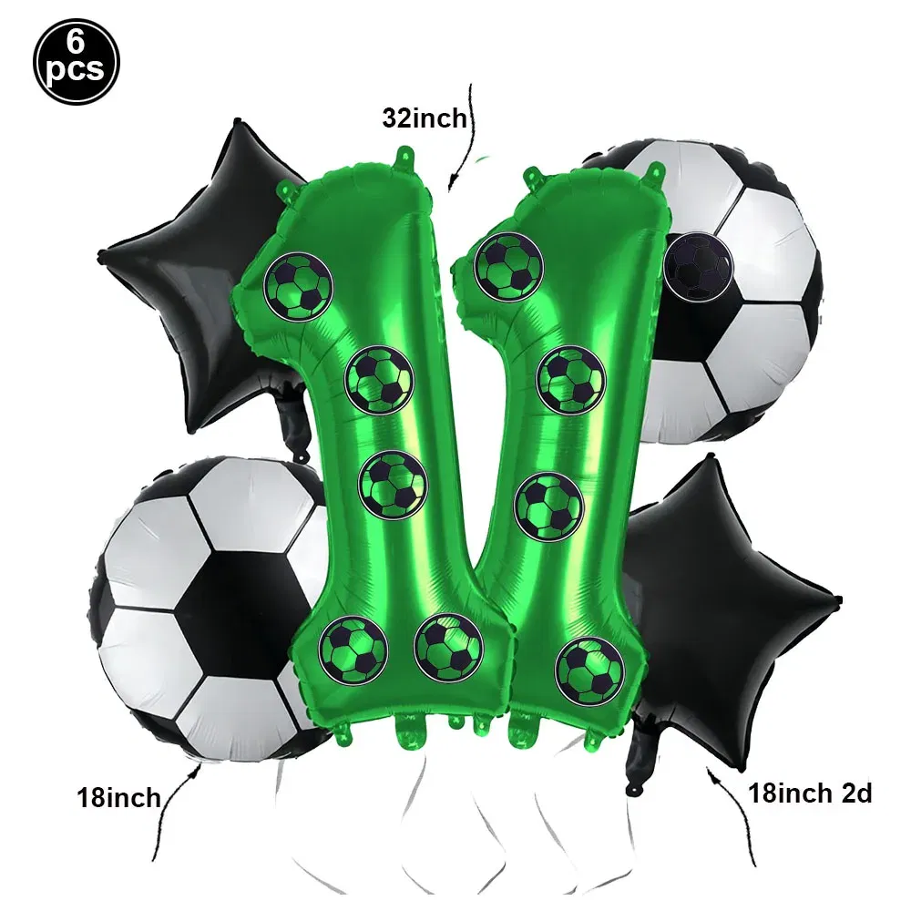 Color: army green - Soccer Birthday Party Decorations Disposable Tableware Paper Plates Cups Napkins Tablecloth Balloon Banner Soccer Party Supplies