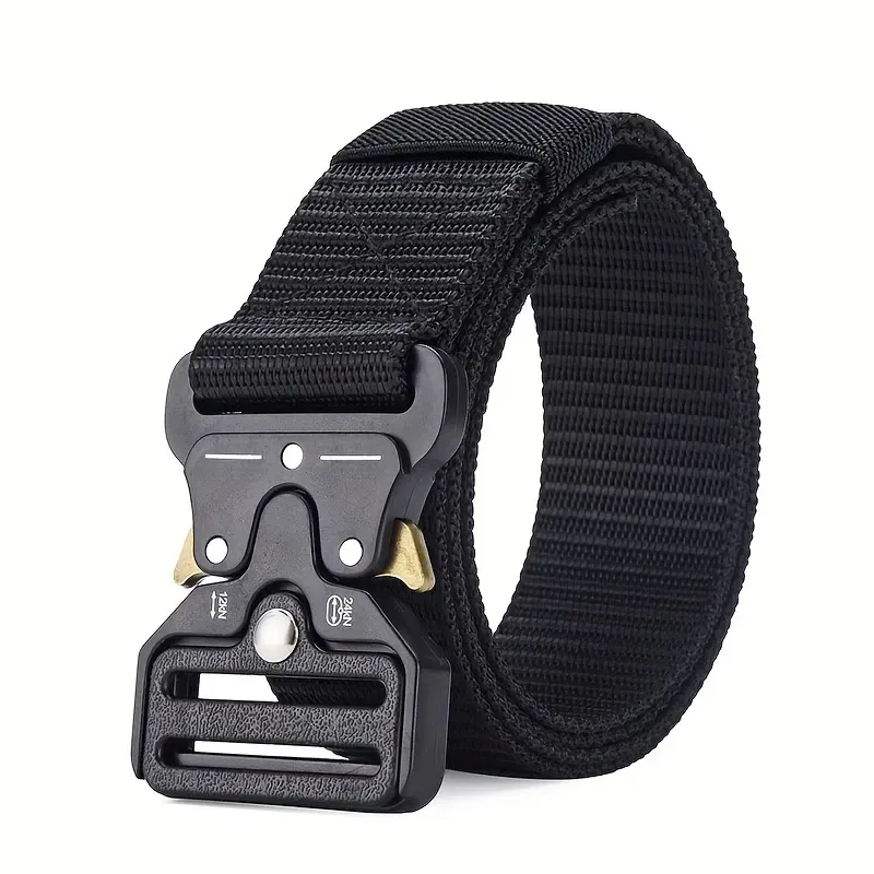 Color: black, Belt Length: 125cm - Men's Belt Outdoor Multi Function Belt High Quality Canvas For Nylon Male Luxury Belts Women's Sports Jeans Belt Neutral Belts